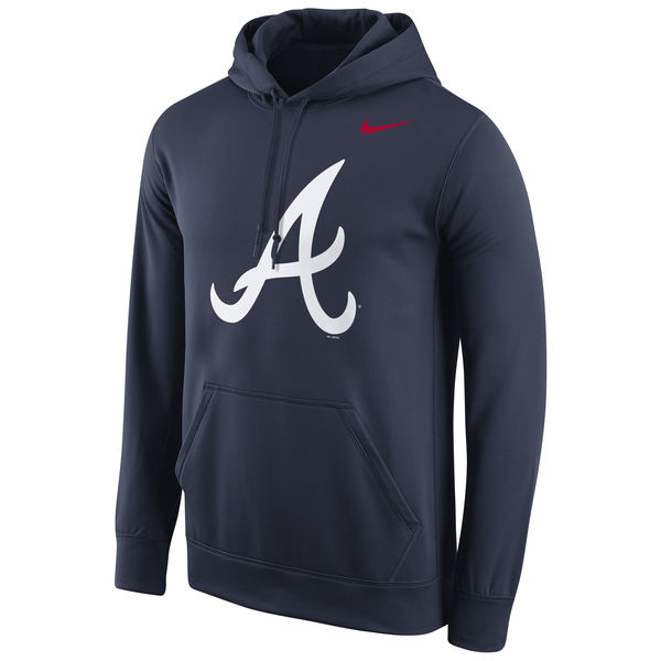 Men Atlanta Braves Nike Logo Performance Pullover Hoodie Navy->seattle mariners->MLB Jersey